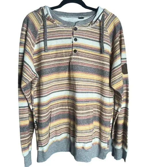 Vissla Mens Hoodie Poncho Style Sweater Pullover Long Sleeve Pockets Size Large - Picture 1 of 11